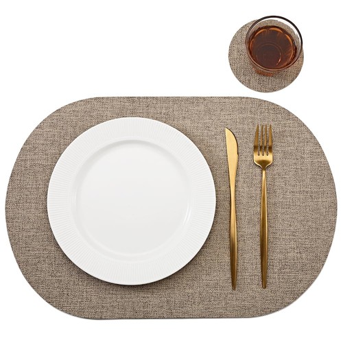 Faux leather placemats - placemats, set