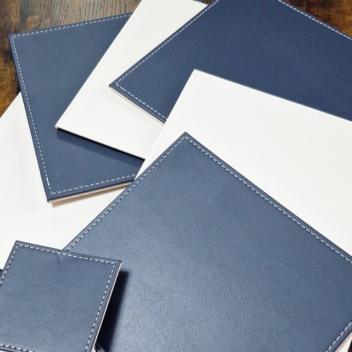 Stitched faux leather square - faux,