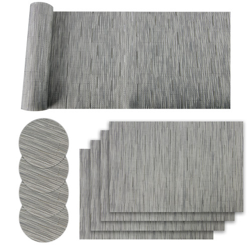 Grey pvc table - pvc, mat