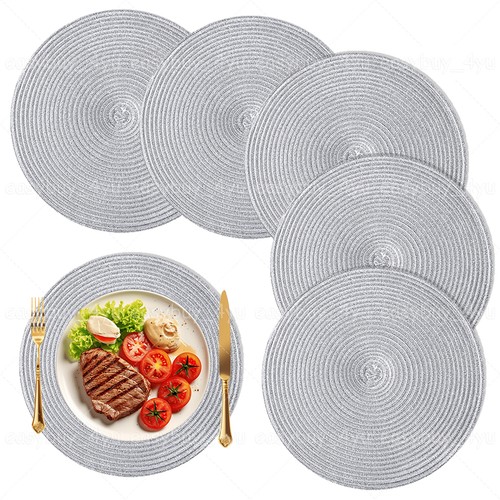 6pcs woven round placemats - round,