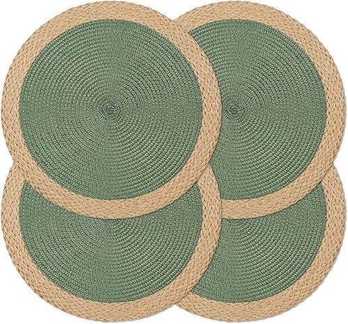 4pcs round woven placemats - 4pcs,
