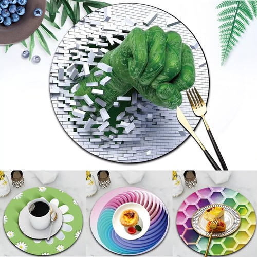 Printed leather placemats - pu,